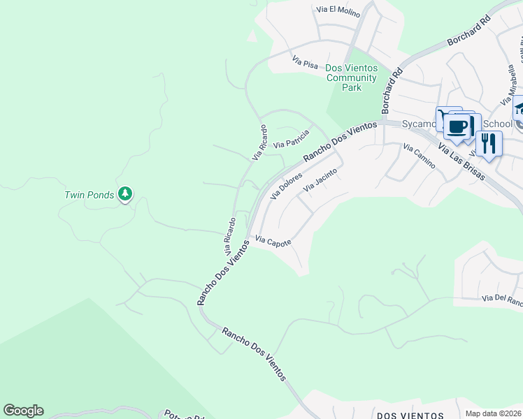 map of restaurants, bars, coffee shops, grocery stores, and more near 5315 Via Dolores in Thousand Oaks