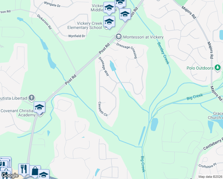 map of restaurants, bars, coffee shops, grocery stores, and more near 7085 Cavaletti Circle in Cumming