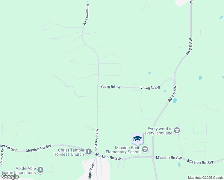 map of restaurants, bars, coffee shops, grocery stores, and more near 173 Young Road Southwest in Cartersville