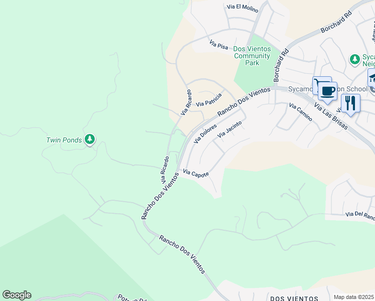 map of restaurants, bars, coffee shops, grocery stores, and more near 5315 Via Dolores in Thousand Oaks