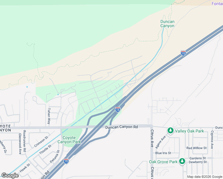 map of restaurants, bars, coffee shops, grocery stores, and more near 15818 Caterpillar Drive in Fontana