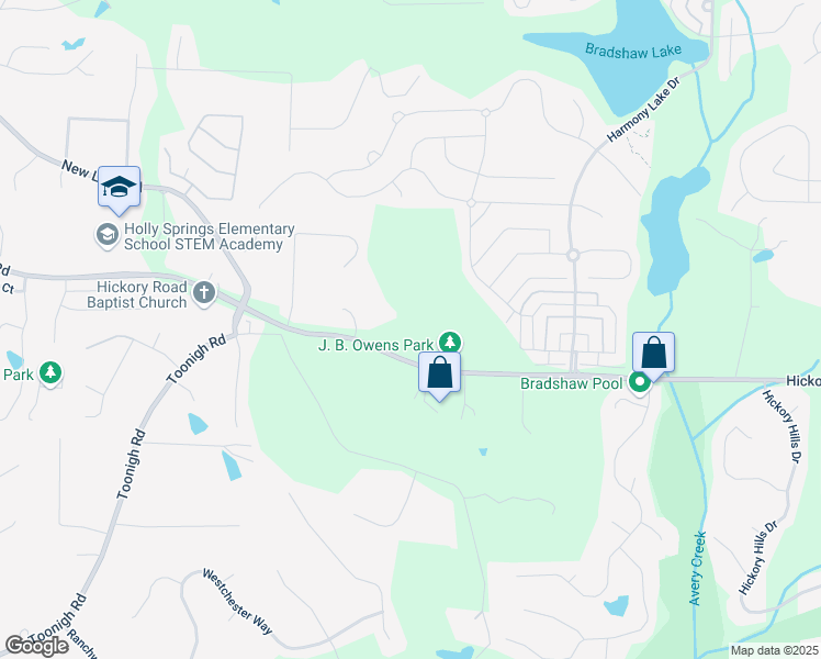 map of restaurants, bars, coffee shops, grocery stores, and more near 2585 Hickory Road in Canton