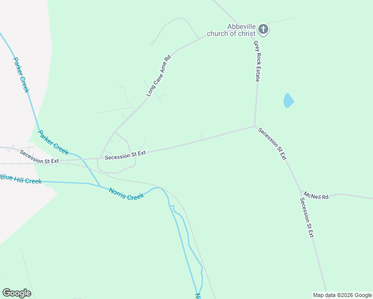 map of restaurants, bars, coffee shops, grocery stores, and more near 1720 Secession Street Extension in Abbeville