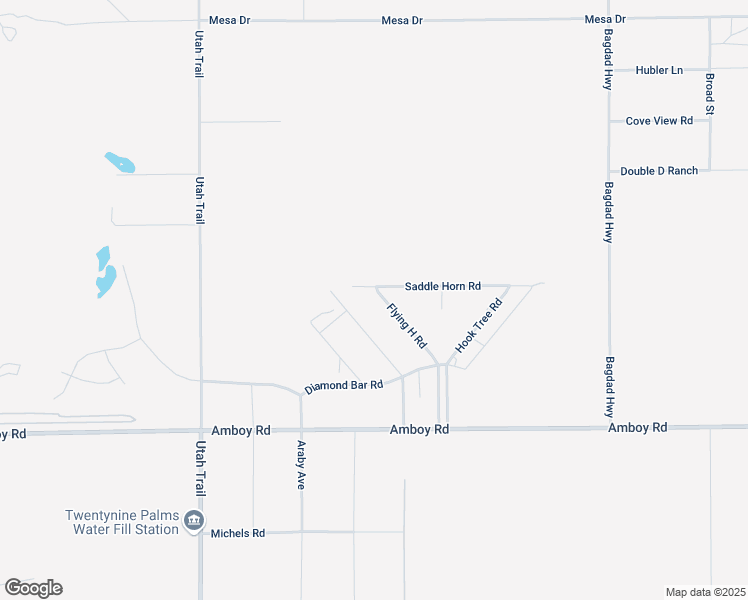 map of restaurants, bars, coffee shops, grocery stores, and more near 4656 Flying H Road in Twentynine Palms