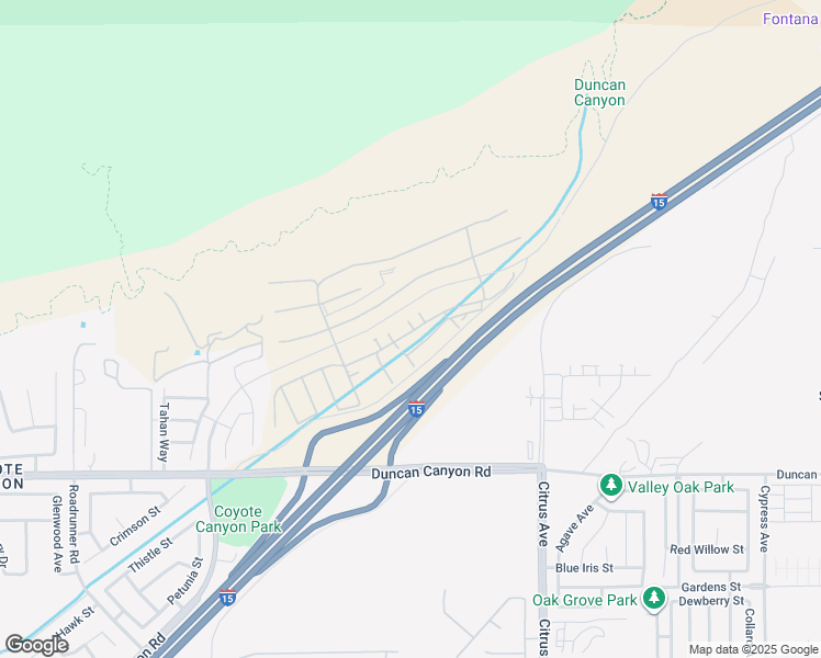 map of restaurants, bars, coffee shops, grocery stores, and more near 15820 Caterpillar Drive in Fontana