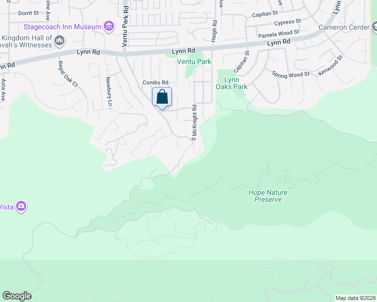 map of restaurants, bars, coffee shops, grocery stores, and more near 2 South Ventu Park Road in Thousand Oaks