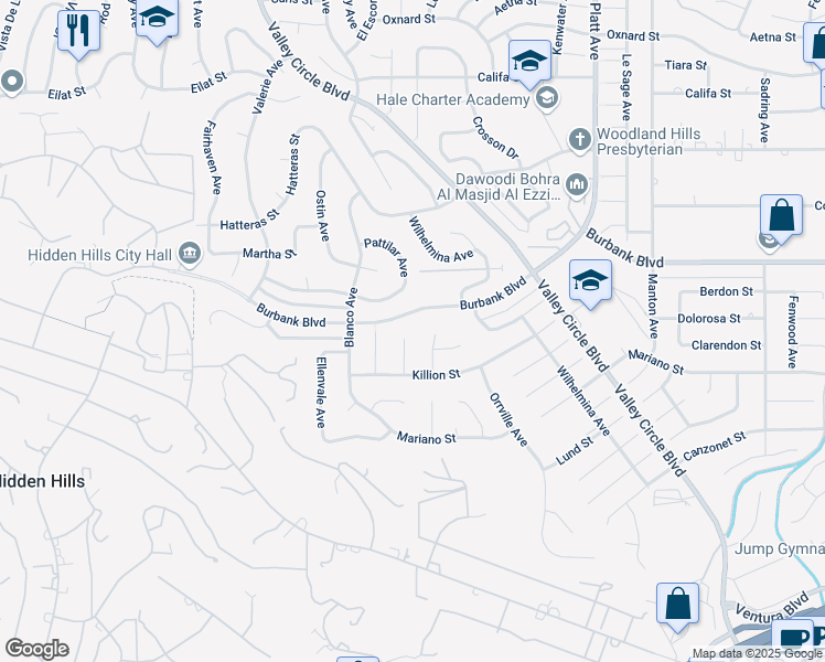 map of restaurants, bars, coffee shops, grocery stores, and more near 5440 Beeler Avenue in Los Angeles