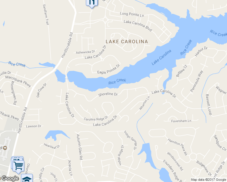 map of restaurants, bars, coffee shops, grocery stores, and more near 39 Shoreline Drive in Columbia