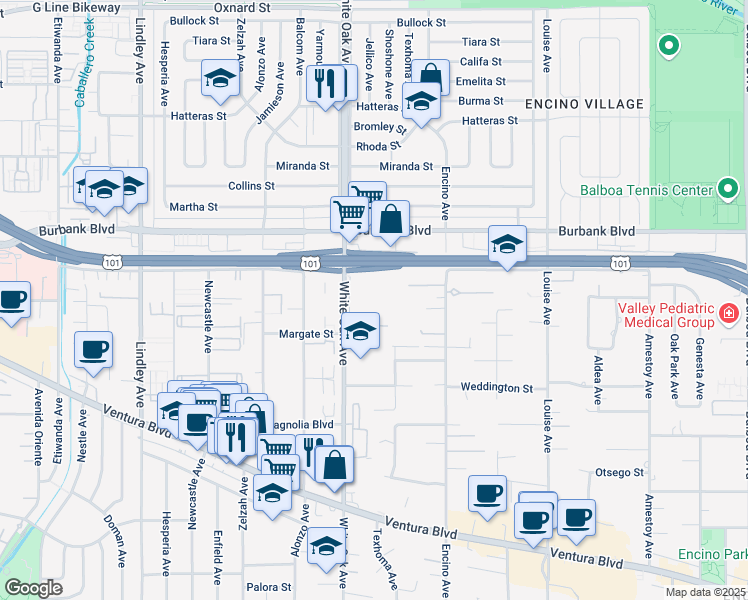 map of restaurants, bars, coffee shops, grocery stores, and more near in 