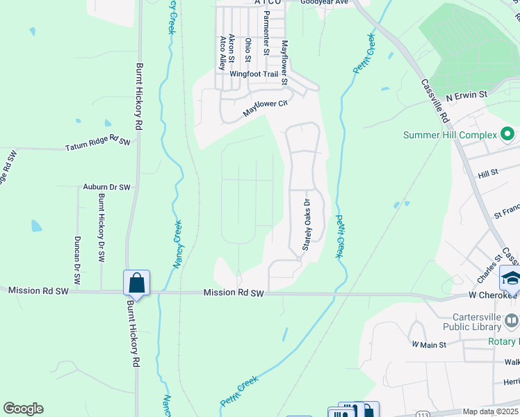 map of restaurants, bars, coffee shops, grocery stores, and more near 24 Jackson Farm RD SE in Cartersville