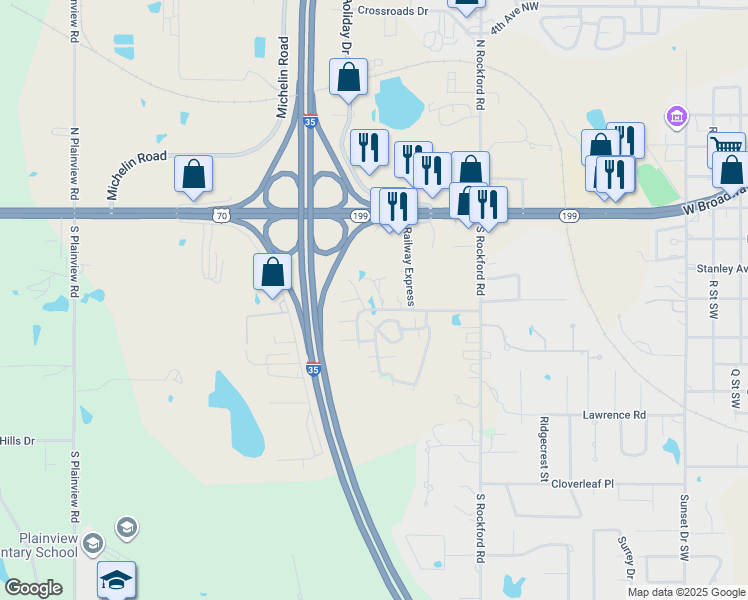map of restaurants, bars, coffee shops, grocery stores, and more near 5 Northwestern Limited in Ardmore
