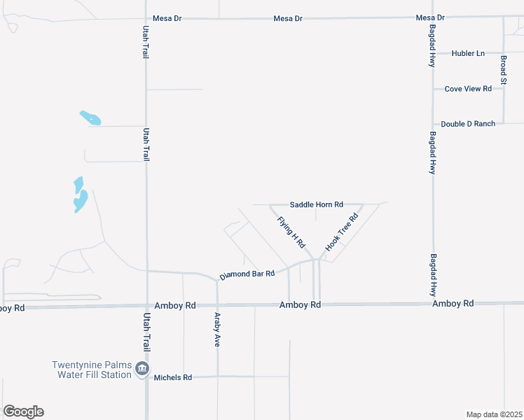 map of restaurants, bars, coffee shops, grocery stores, and more near 74817 Saddle Horn Road in Twentynine Palms