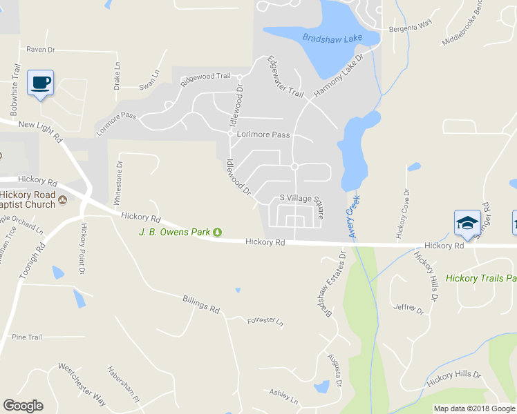 map of restaurants, bars, coffee shops, grocery stores, and more near 501 White Oak Path in Canton