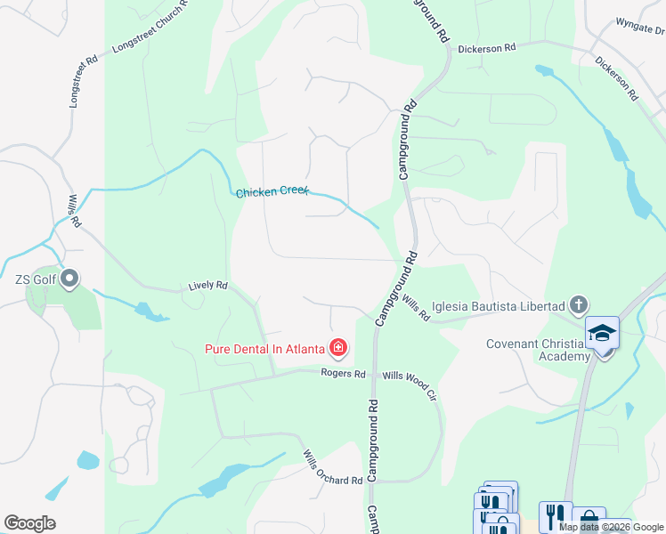 map of restaurants, bars, coffee shops, grocery stores, and more near 6107 Valley Stream Drive in Cumming