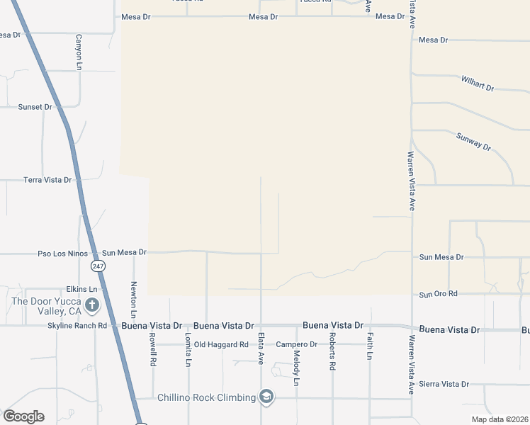 map of restaurants, bars, coffee shops, grocery stores, and more near Elata Avenue in Yucca Valley
