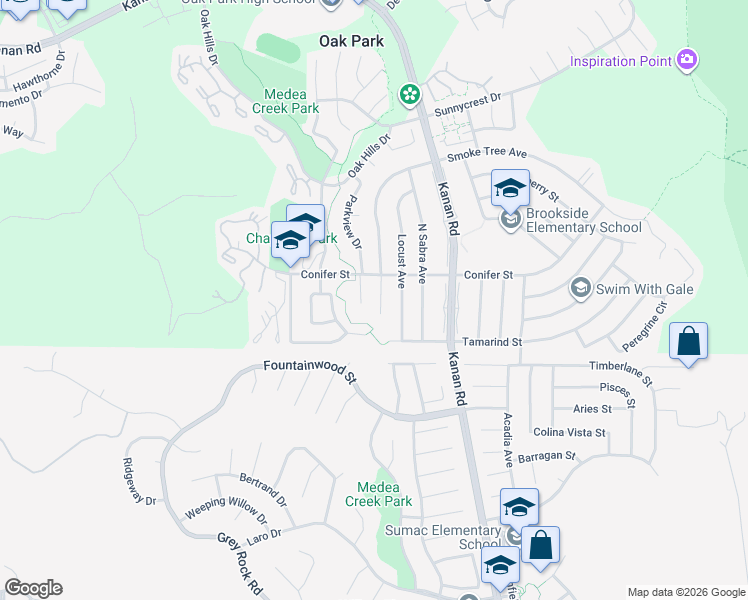 map of restaurants, bars, coffee shops, grocery stores, and more near 61 Smoke Tree Avenue in Oak Park