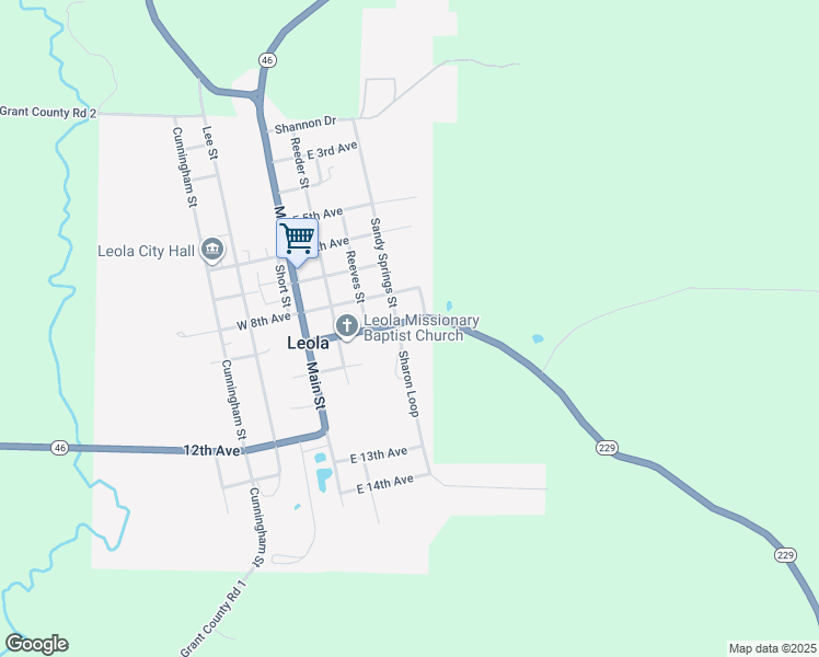 map of restaurants, bars, coffee shops, grocery stores, and more near 405 East 9th Avenue in Leola