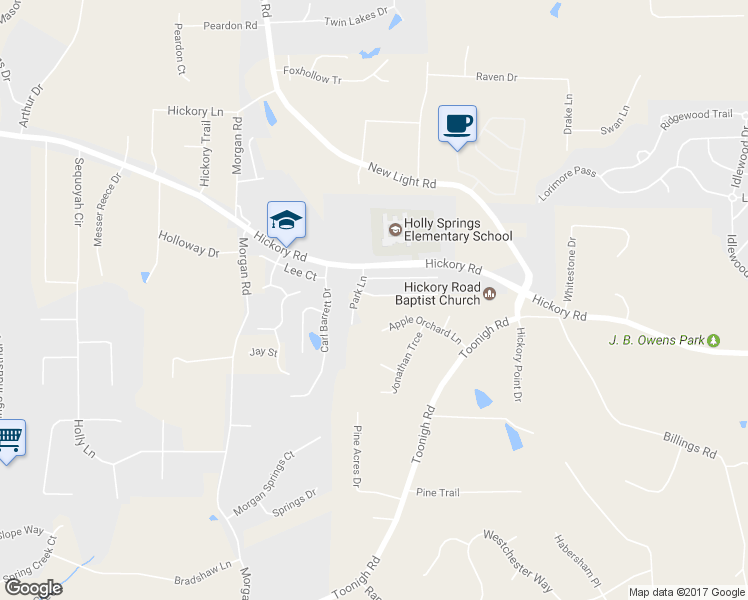 map of restaurants, bars, coffee shops, grocery stores, and more near 304 Apache Drive in Canton