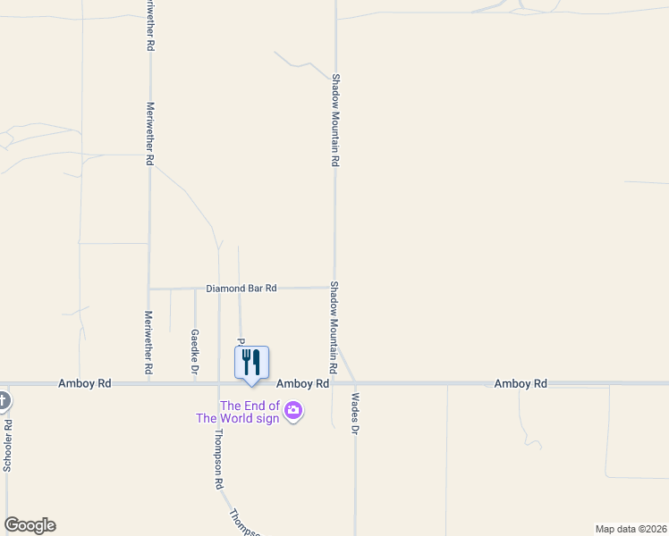 map of restaurants, bars, coffee shops, grocery stores, and more near 4669 Shadow Mountain Road in Twentynine Palms