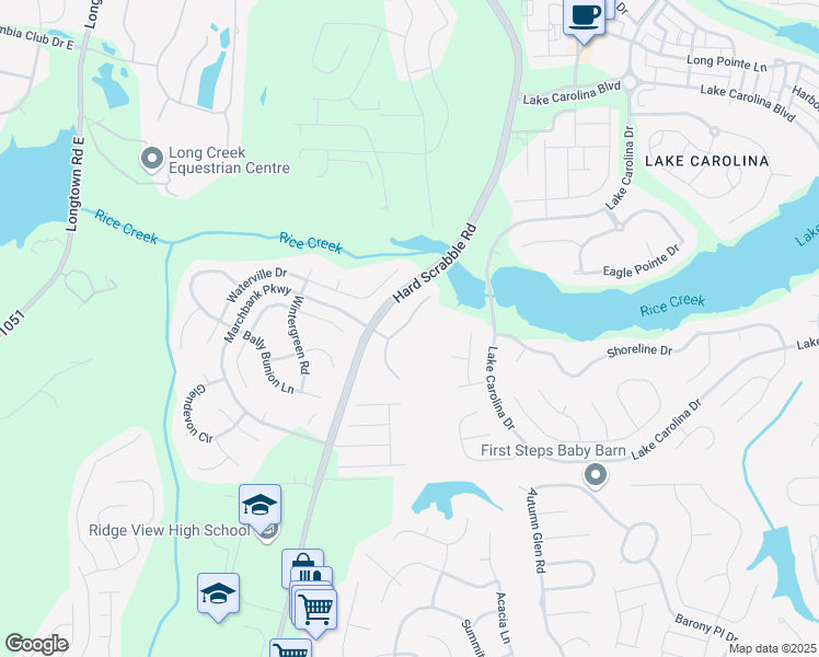 map of restaurants, bars, coffee shops, grocery stores, and more near 4920A HardScrabble Road in Blythewood