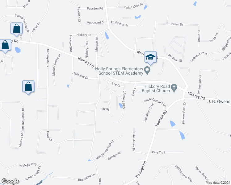 map of restaurants, bars, coffee shops, grocery stores, and more near 505 Charles Drive in Canton