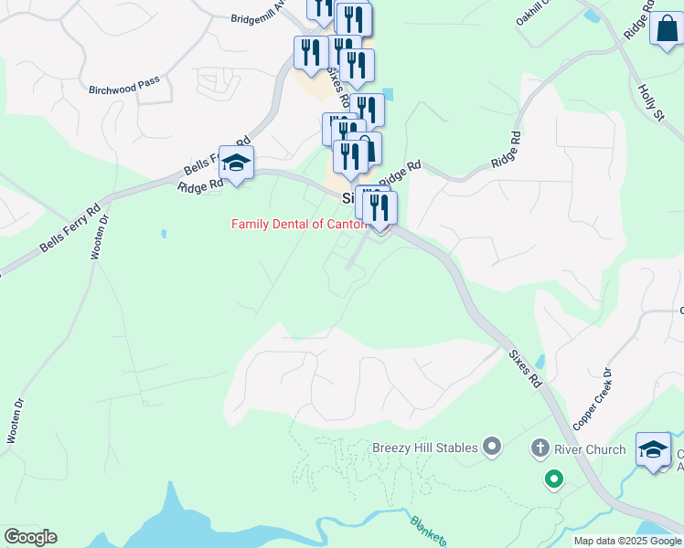 map of restaurants, bars, coffee shops, grocery stores, and more near 700 Freedom Boulevard in Canton