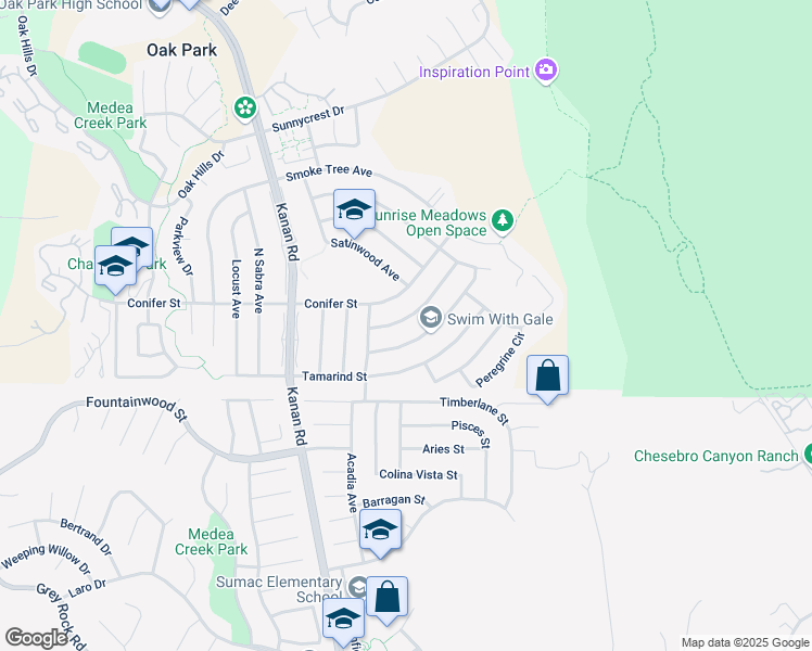 map of restaurants, bars, coffee shops, grocery stores, and more near 6510 Joshua Street in Oak Park