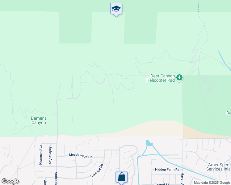 map of restaurants, bars, coffee shops, grocery stores, and more near 10049 Snowdrop Road in San Bernardino County
