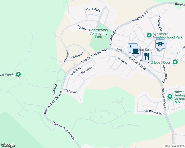 map of restaurants, bars, coffee shops, grocery stores, and more near 5180 Via Capote in Thousand Oaks