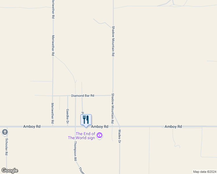 map of restaurants, bars, coffee shops, grocery stores, and more near Shadow Mountain Road in San Bernardino County