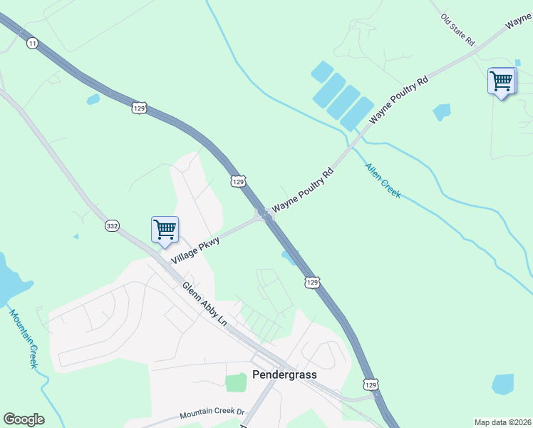 map of restaurants, bars, coffee shops, grocery stores, and more near in Pendergrass