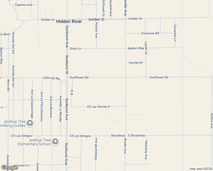 map of restaurants, bars, coffee shops, grocery stores, and more near 62401 Sunflower Road in Joshua Tree