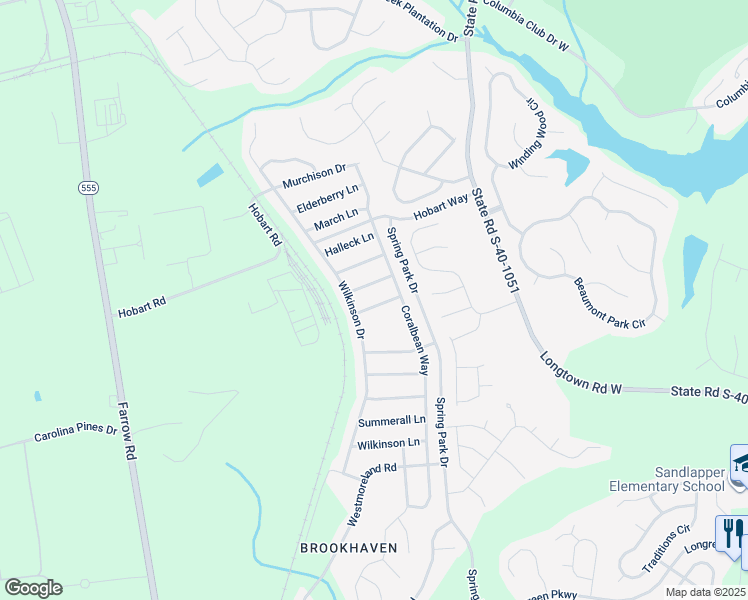 map of restaurants, bars, coffee shops, grocery stores, and more near 120 Bliss Lane in Columbia