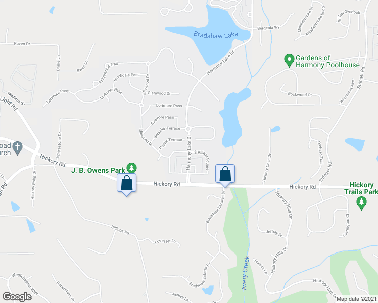 map of restaurants, bars, coffee shops, grocery stores, and more near 264 South Village Square in Canton
