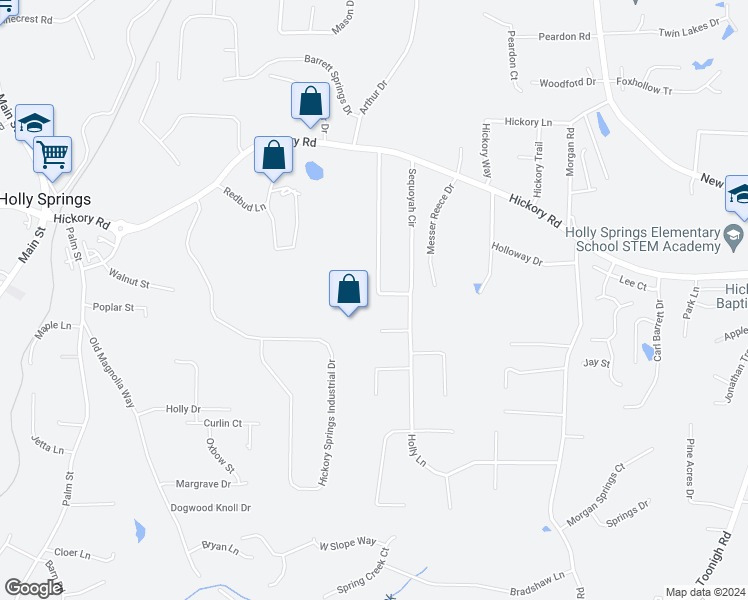 map of restaurants, bars, coffee shops, grocery stores, and more near 129B Sequoyah Circle in Canton