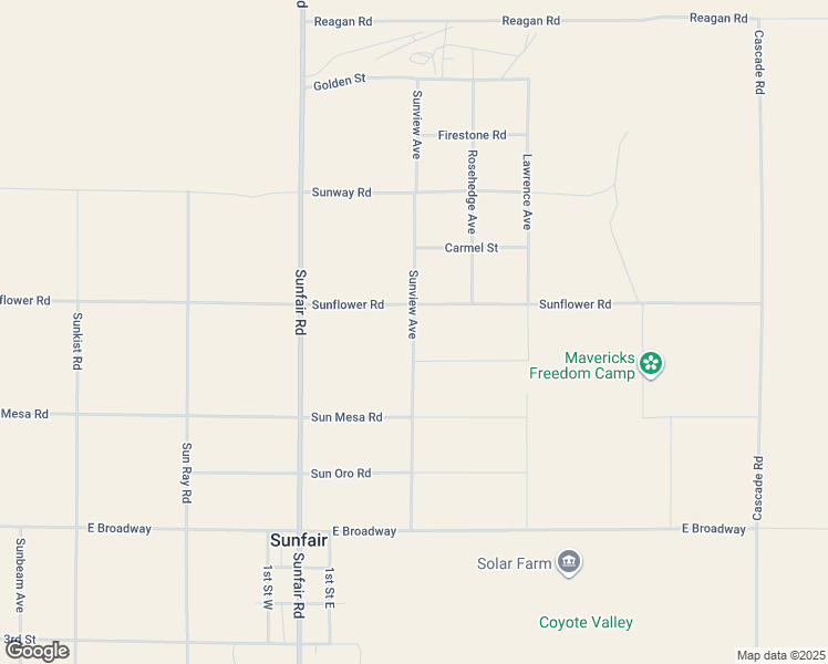 map of restaurants, bars, coffee shops, grocery stores, and more near Sunview Avenue in San Bernardino County