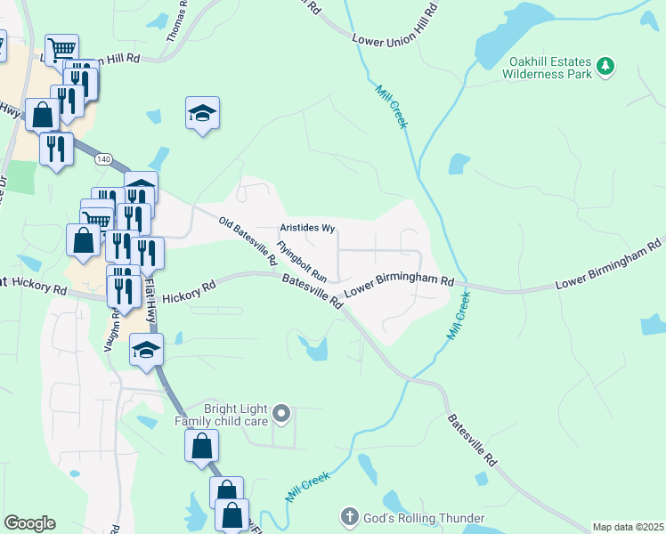 map of restaurants, bars, coffee shops, grocery stores, and more near 403 Aristides Way in Canton