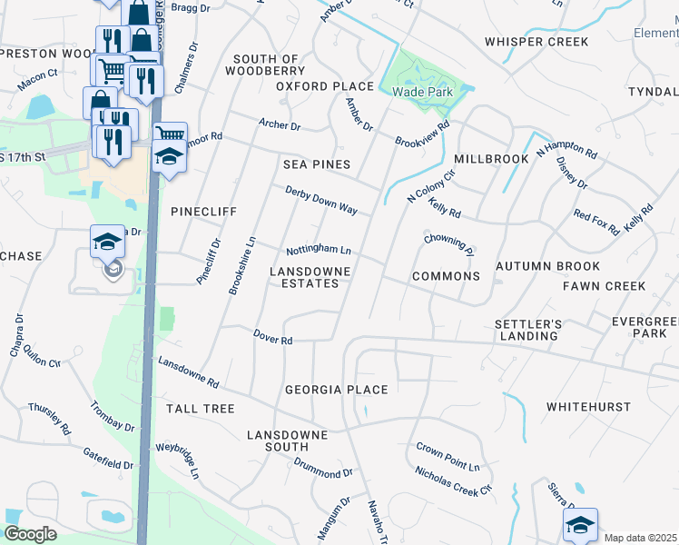 map of restaurants, bars, coffee shops, grocery stores, and more near 339 Bristol Road in Wilmington
