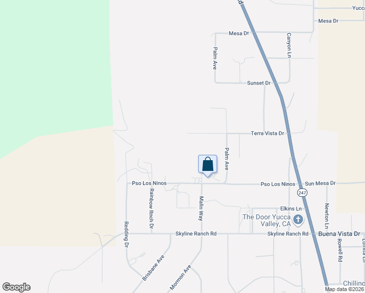 map of restaurants, bars, coffee shops, grocery stores, and more near 56365 Terra Vista Drive in Yucca Valley