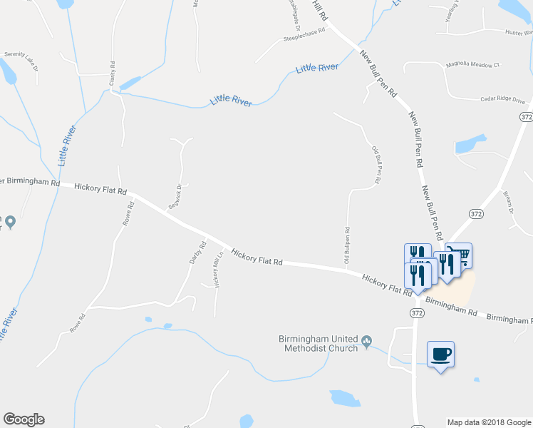 map of restaurants, bars, coffee shops, grocery stores, and more near 590 Hickory Flat Road in Alpharetta