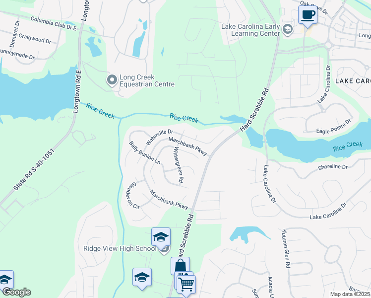 map of restaurants, bars, coffee shops, grocery stores, and more near 312 Algrave Way in Columbia