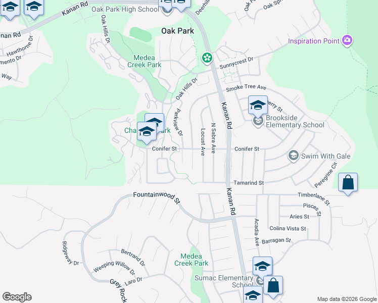 map of restaurants, bars, coffee shops, grocery stores, and more near 61 Smoke Tree Avenue in Oak Park