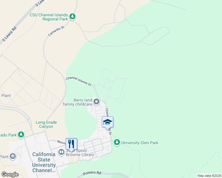 map of restaurants, bars, coffee shops, grocery stores, and more near San Miguel Island Drive in Ventura County