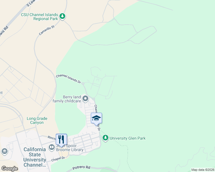 map of restaurants, bars, coffee shops, grocery stores, and more near Santa Rosa Island Drive in Camarillo