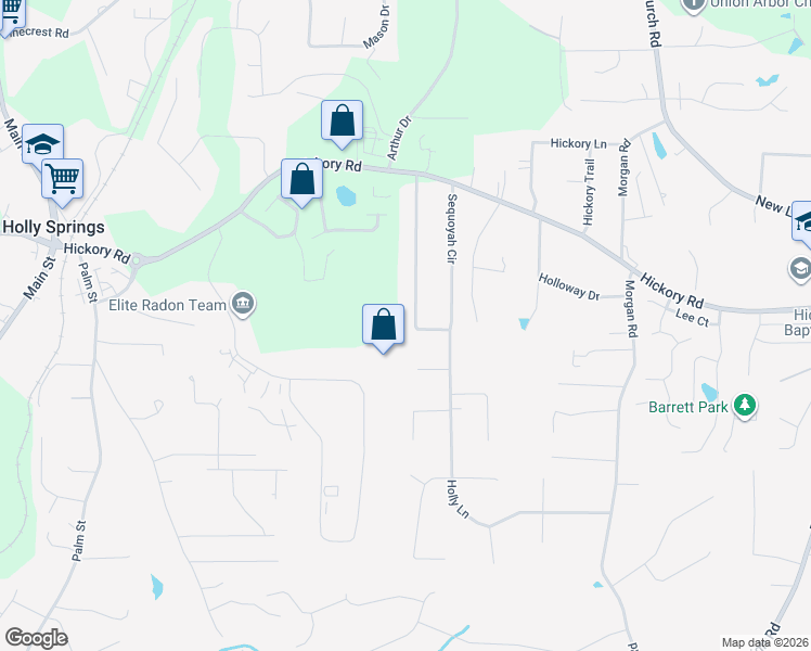 map of restaurants, bars, coffee shops, grocery stores, and more near 129 Sequoyah Circle in Canton