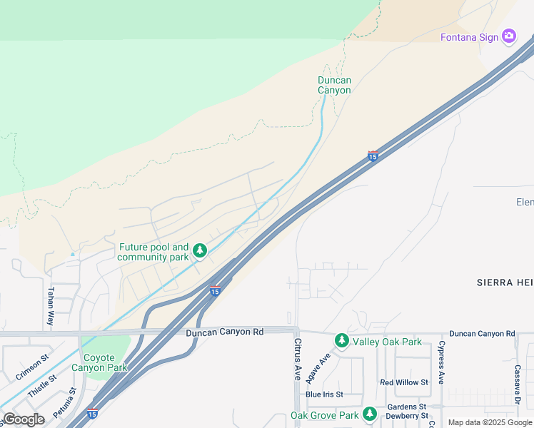 map of restaurants, bars, coffee shops, grocery stores, and more near in Fontana