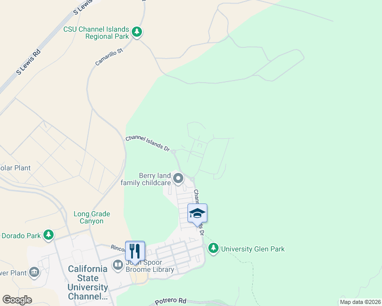 map of restaurants, bars, coffee shops, grocery stores, and more near Santa Rosa Island Drive in Ventura County