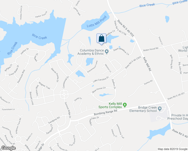 map of restaurants, bars, coffee shops, grocery stores, and more near 318 Gracemount Lane in Columbia