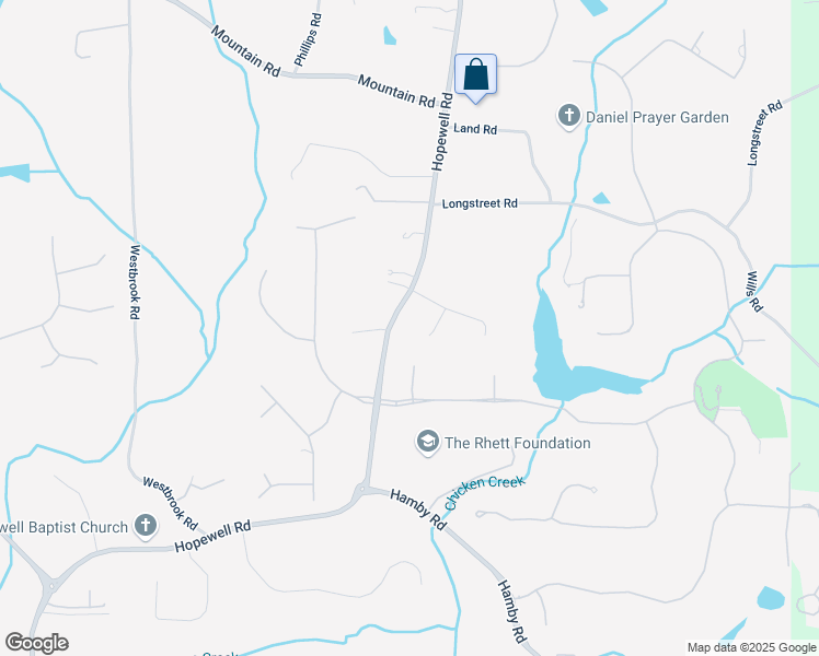 map of restaurants, bars, coffee shops, grocery stores, and more near Hopewell Road in Milton