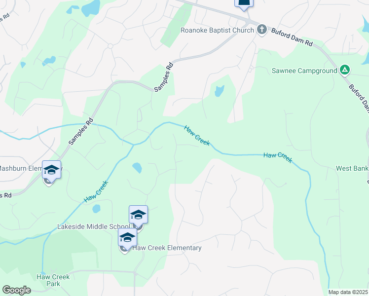 map of restaurants, bars, coffee shops, grocery stores, and more near 3220 New Maine Trail in Cumming